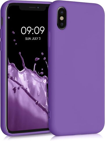 kwmobile Case Compatible with Apple iPhone X Case - Slim Protective TPU Silicone Phone Cover - Orchid Purple in Saudi Arabia