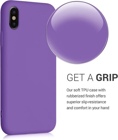 kwmobile Case Compatible with Apple iPhone X Case - Slim Protective TPU Silicone Phone Cover - Orchid Purple in Saudi Arabia