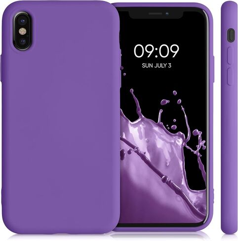 kwmobile Case Compatible with Apple iPhone X Case - Slim Protective TPU Silicone Phone Cover - Orchid Purple in Saudi Arabia
