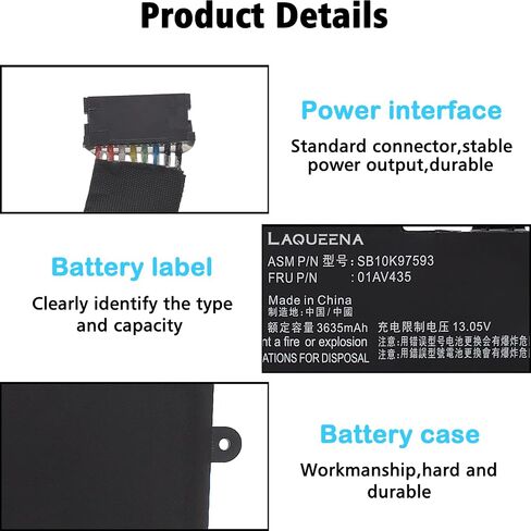 SB10K97593 Laptop Battery Compatible with Lenovo ThinkPad 13 1st /2nd Gen 13 Chromebook S2 1st /2nd Gen Series SB10K97592 SB10K97594 SB10J78997 01AV400 01AV401 01AV402 01AV435 01AV436 in Saudi Arabia