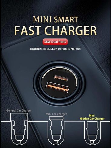 شاحن سيارة USB C بقدرة 38 وات لهاتف iPhone 15، شاحن سيارة سريع، شاحن ولاعة سجائر صغير USB C لهاتف iPhone 15/15 Pro Max in Saudi Arabia