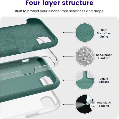 OTOFLY iPhone SE Case,iPhone 8 Case,Ultra Slim Fit Phone Cases Liquid Silicone Cover with Full Body Soft Bumper Protection Anti-Scratch Shockproof Case Compatible with iPhone SE/8/7 4.7" (Baby Blue) in Kuwait