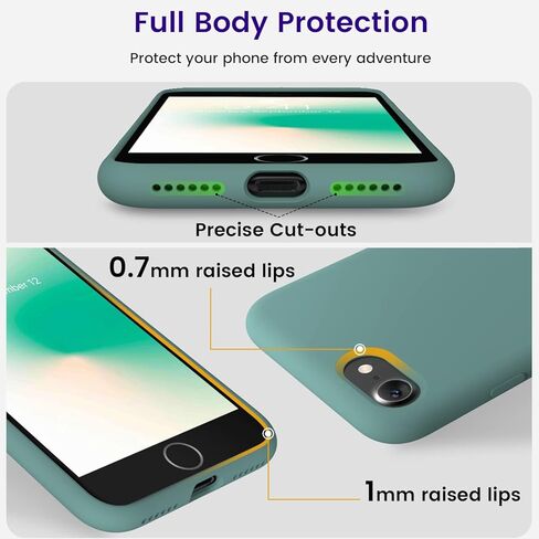 OTOFLY iPhone SE Case,iPhone 8 Case,Ultra Slim Fit Phone Cases Liquid Silicone Cover with Full Body Soft Bumper Protection Anti-Scratch Shockproof Case Compatible with iPhone SE/8/7 4.7" (Baby Blue) in Kuwait