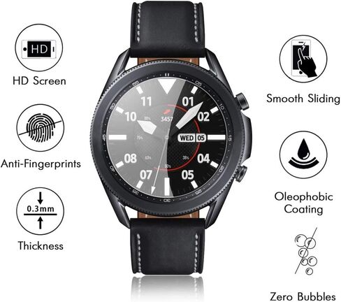 واقي شاشة VIESUP لساعة Samsung Galaxy Watch3 (45 مم)، صلابة 9H 2.5D زجاج مقسى عالي الوضوح مضاد للخدش لساعة Galaxy Watch 3 (45 مم) in Saudi Arabia