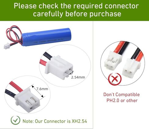 بطارية ليبو 3.7 فولت 2000 مللي أمبير في الساعة قابلة لإعادة الشحن مع سلك وموصل JST، بطارية ICR18650 2000 مللي أمبير في الساعة 3.7 فولت بطاريات بديلة للإلكترونيات والألعاب والإضاءة والمعدات in Kuwait