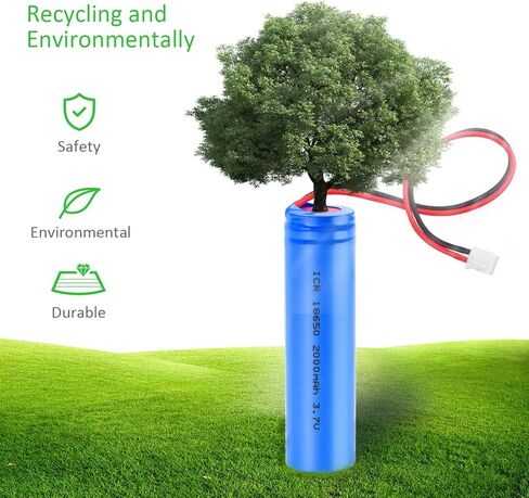 بطارية ليبو 3.7 فولت 2000 مللي أمبير في الساعة قابلة لإعادة الشحن مع سلك وموصل JST، بطارية ICR18650 2000 مللي أمبير في الساعة 3.7 فولت بطاريات بديلة للإلكترونيات والألعاب والإضاءة والمعدات in Kuwait