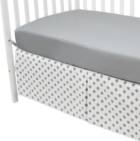 تنورة سرير أطفال مصممة 100% من القطن من أمريكان بيبي كومباني مع طيات، رمادي متعرج، للأولاد والبنات in Kuwait