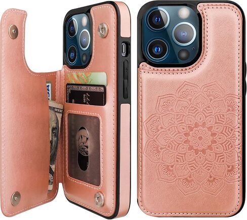 Vaburs for iPhone 13 Pro Wallet Case Mandala Pattern, Green in Saudi Arabia
