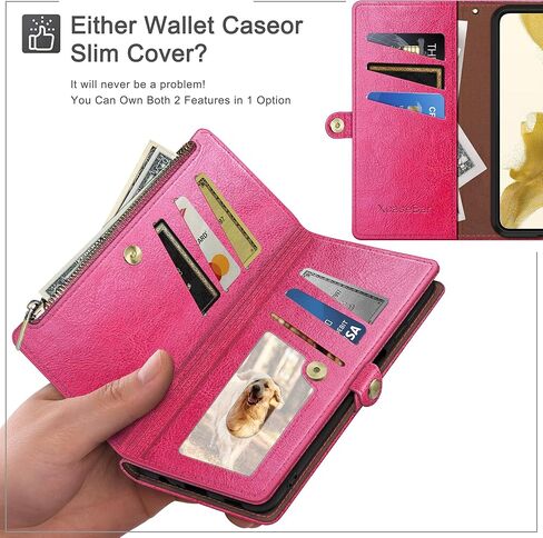 XcaseBar for Samsung Galaxy Note 10 Plus Wallet case with Zipper Credit Card Holder【RFID Blocking】, Flip Folio Book PU Leather Phone case Shockproof Cover Women Men for Note 10+ case Wine Red in Saudi Arabia