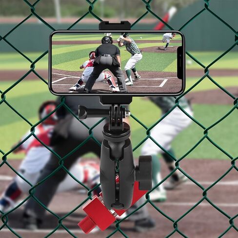 حامل سياج لـ Gopro، حامل سياج للهاتف من الألومنيوم متوافق مع Gopro، Mevo Start، الهاتف الذكي، كاميرا الحركة، Insta360، مجموعة تثبيت لتغيير الألعاب للبيسبول، الكرة اللينة، التنس، تسجيل كرة القدم in Kuwait