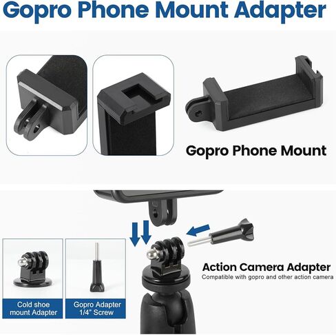 حامل سياج لـ Gopro، حامل سياج للهاتف من الألومنيوم متوافق مع Gopro، Mevo Start، الهاتف الذكي، كاميرا الحركة، Insta360، مجموعة تثبيت لتغيير الألعاب للبيسبول، الكرة اللينة، التنس، تسجيل كرة القدم in Kuwait