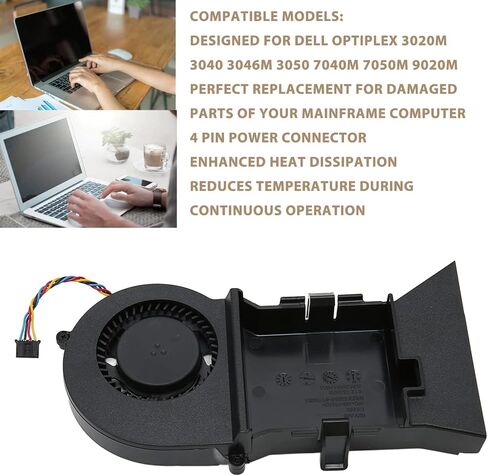مروحة تبريد لـ DELL OptiPlex 3020M 3040 3046M 3050 7040M 7050M 9020M استبدال الكمبيوتر المحمول، موصل طاقة 4 دبوس سريع تبديد الحرارة الهادئ، مبرد داخلي للحرارة (GPU) in Saudi Arabia