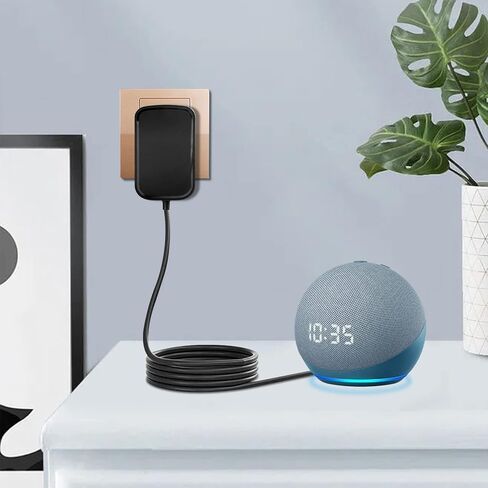 سلك طاقة شاحن Alexa Echo Dot بقدرة 15 وات، شهادة UL، بديل لـ Alexa Echo Dot 4th Gen، Echo Dot 3rd Gen، Echo Dot 5th Gen، Echo Show 5 (الجيل الأول من الجيل الثاني)، محول طاقة Echo Pop. in Kuwait