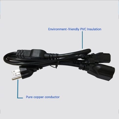 US Y Type Splitter Power Cord, NEMA 5-15P to C5+C7, 5-15P to C7 and C5 Splitter Power Cable Cord in Saudi Arabia