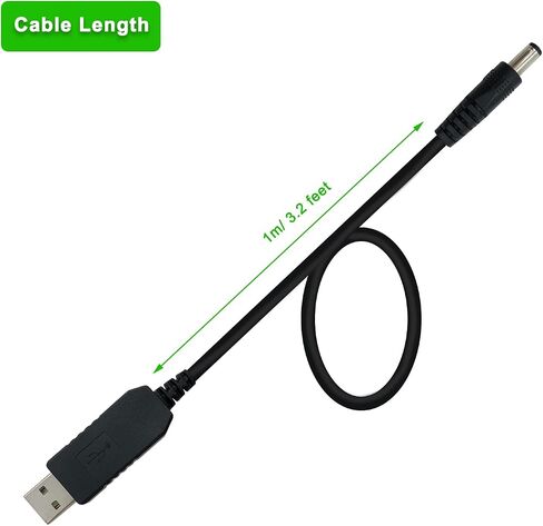 محول كابل إعداد PDEEY 5 فولت إلى 12 فولت، أسطوانة USB DC 5.5 × 2.1 مم، سلك طاقة 3 أقدام in Saudi Arabia
