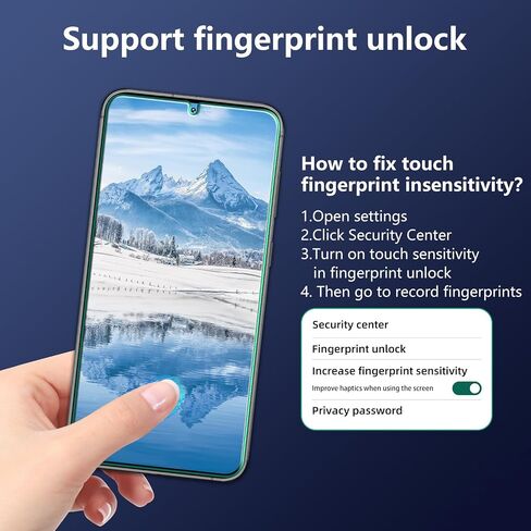 واقي شاشة Pokolan لهاتف Samsung Galaxy S23 5G [3 عبوات] زجاج مقسى، [يدعم قارئ بصمات الأصابع]، صلابة 9H، سهل التركيب in Kuwait