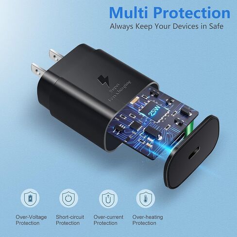USB C Charger, 25W Super Fast Charger for iPad Pro 12.9/11 inch 2021/2020/2018,iPad Air 10.9inch 2020, iPad Mini 6 2021, Samsung Galaxy S21/S21Ultra/S21+/S20/S20Ultra/Note20/10/10+/Z Fold 3(White) in Saudi Arabia