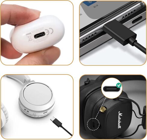 كابل شحن USB من النوع C متوافق مع LG Stylo 6 5 4، ThinQ G5 G6 G7 G8 G8X K51، V20 V30 V30S V35 V40 V50 V60، LG XBOOM Go PL2، PL5، PL7 مكبرات الصوت (أسود) in Saudi Arabia