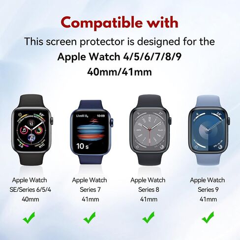 T Tersely (3 Pack) Case Compatible with Apple Watch Series 9 Series 8 Series 7-41mm,Built-in Thin HD Tempered Glass Screen Protector Overall Cover for iwatch 9/8/7 (Clear*3, 41MM) in Saudi Arabia