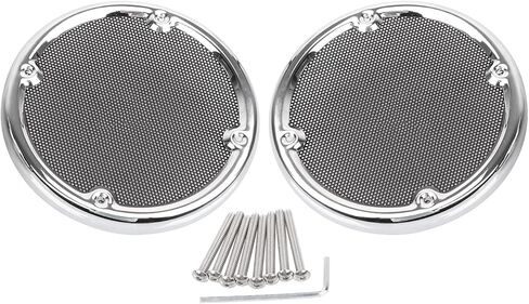 Black Tour Pak Speaker Trim w/Chrome Mesh Speaker Grills Fit For Harley Electra Glide Ultra Limited FLHTK Road Glide 1996-2013 in Saudi Arabia