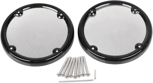 Black Tour Pak Speaker Trim w/Chrome Mesh Speaker Grills Fit For Harley Electra Glide Ultra Limited FLHTK Road Glide 1996-2013 in Saudi Arabia
