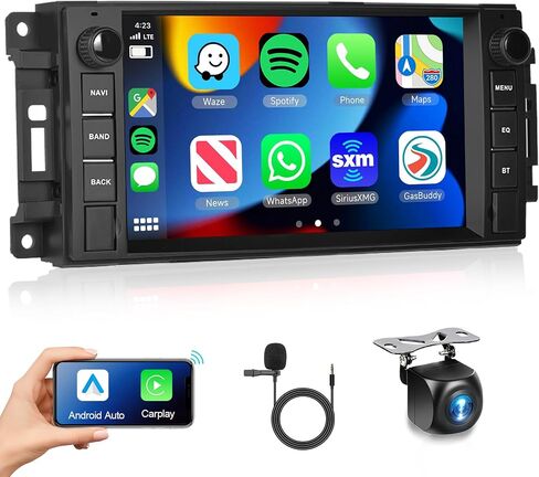 Android 13 Car Radio Stereo for Jeep Wrangler JK Compass Patriot/Chrysler/Dodge RAM with Wireless Carplay/Android Auto, 7 inch Touch Screen/Bluetooth/GPS/WiFi/HiFi Audio/SWC/HD Camera in Saudi Arabia