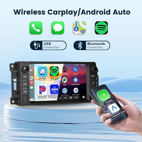 Android 13 Car Radio Stereo for Jeep Wrangler JK Compass Patriot/Chrysler/Dodge RAM with Wireless Carplay/Android Auto, 7 inch Touch Screen/Bluetooth/GPS/WiFi/HiFi Audio/SWC/HD Camera in Saudi Arabia