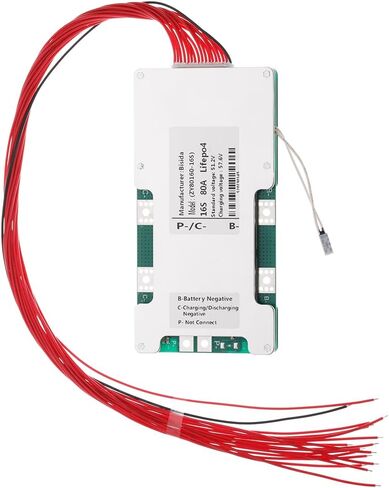 16S BMS 51.2V 30A Lifepo4 Battery Management System PCB Protection Board with Balance and NTC,Ten Functional protections, Common Port, for Lifepo4 Battery Pack (16S 51.2V 30A) in Saudi Arabia