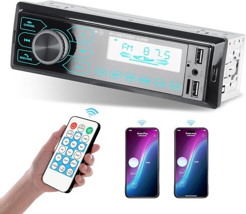 Single Din Car Radio, Car Stereo with Bluetooth Handsfree with App Control Supports FM/AUX/TF/EQ/USB,Quick Charge | Not a CD Player in Kuwait