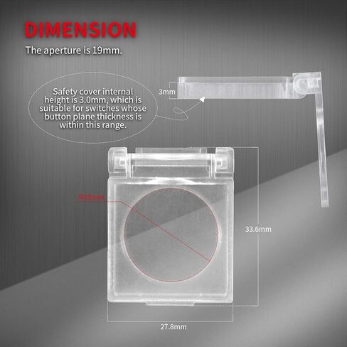 DaierTek 16mm Dustproof Safety Push Button Cap Cover Guard Plastic Protector Child Proof for 16mm Push Button Switch Computer Light Pad -2Pack in Saudi Arabia