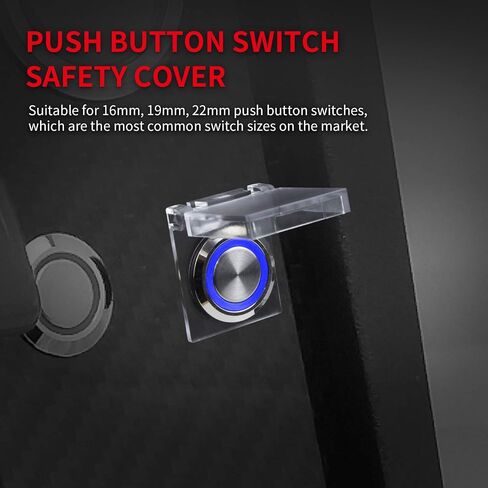 DaierTek 16mm Dustproof Safety Push Button Cap Cover Guard Plastic Protector Child Proof for 16mm Push Button Switch Computer Light Pad -2Pack in Saudi Arabia