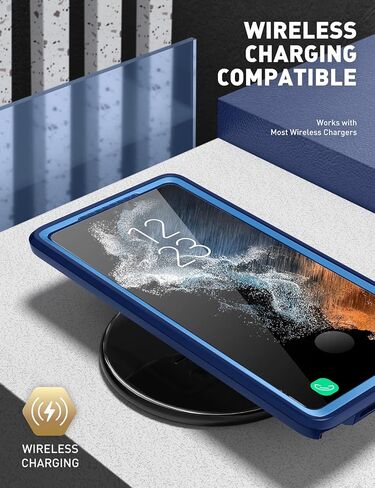 حافظة سلسلة Clayco Xenon لهاتف Samsung Galaxy S22 Ultra (6.8 بوصة) 5G 360 درجة حافظة هاتف محمول قوية واقية من الصدمات غطاء كامل مع واقي شاشة مدمج إصدار 2022 (أسود) in Kuwait