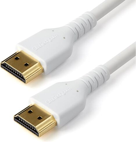 StarTech.com 3ft (1m) Premium Certified HDMI 2.0 Cable with Ethernet - Durable High Speed UHD 4K 60Hz HDR - Rugged M/M HDMI Cord with Aramid Fiber - TPE - Ultra HD Monitors, TVs & Displays (RHDMM1MPW) in Saudi Arabia