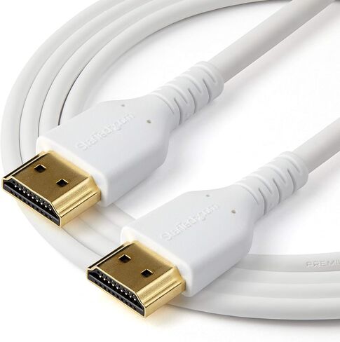 StarTech.com 3ft (1m) Premium Certified HDMI 2.0 Cable with Ethernet - Durable High Speed UHD 4K 60Hz HDR - Rugged M/M HDMI Cord with Aramid Fiber - TPE - Ultra HD Monitors, TVs & Displays (RHDMM1MPW) in Saudi Arabia