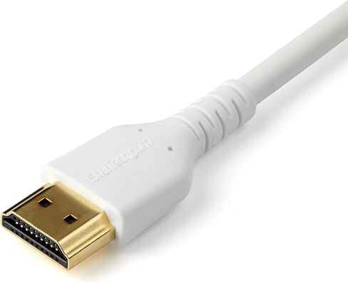 StarTech.com 3ft (1m) Premium Certified HDMI 2.0 Cable with Ethernet - Durable High Speed UHD 4K 60Hz HDR - Rugged M/M HDMI Cord with Aramid Fiber - TPE - Ultra HD Monitors, TVs & Displays (RHDMM1MPW) in Saudi Arabia