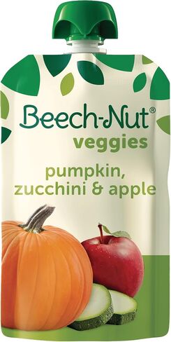 Beech-Nut Baby Food Pouches, Zucchini Spinach & Banana Veggie Puree Baby & Toddler Food, 3.5 oz (12 Pack) in Saudi Arabia