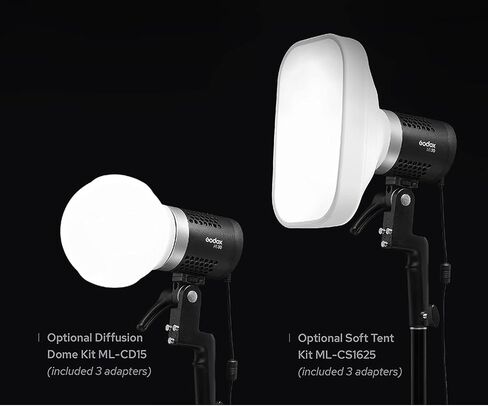 Godox ML30Bi ML30Bi-K2 مصباح فيديو LED ثنائي اللون، درجة حرارة اللون 2800K-5600K، CRI 96+ TLCI 97+، تأثيرات 7FX، وضع صامت، مع بطارية ليثيوم 2X NP970، تطبيق تحكم لاسلكي in Saudi Arabia