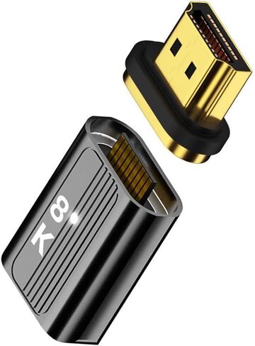 Cablecc HDMI 2.1 8K Type-A ذكر إلى أنثى محول فيديو موصل مستقيم مغناطيسي لأجهزة الكمبيوتر المحمول HDTV in Saudi Arabia
