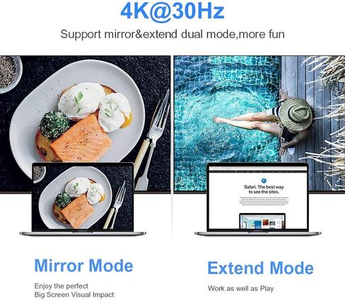 كابل CableCreation USB C إلى HDMI مع شحن USB بطول 6 أقدام، كابل من النوع C إلى HDMI، سلك HDMI إلى USB C متوافق مع الأجهزة التي تدعم وضع DP Alt، iPhone15/ 15Plus/ 15Pro max، Galaxy S20، MacBook/Pro in Saudi Arabia