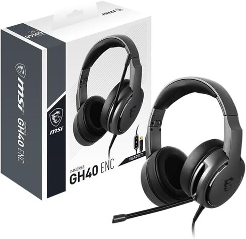 MSI IMMERSE GH40 ENC AM - Active ENC with Environment Noise canceling, Virtual 7.1 Surround,Light Weight & Self-Adjusting Headband in Saudi Arabia