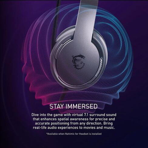 MSI IMMERSE GH40 ENC AM - Active ENC with Environment Noise canceling, Virtual 7.1 Surround,Light Weight & Self-Adjusting Headband in Saudi Arabia