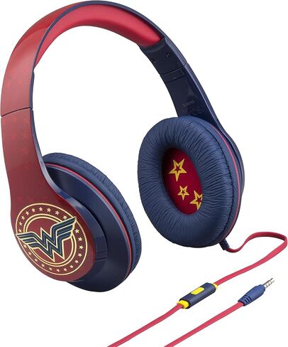 eKids Wonder Woman Over The Ear Headphones with in Line Microphone Black in Saudi Arabia