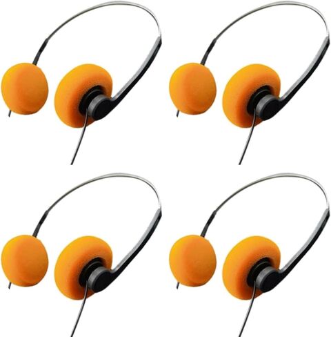 4Pcs Orange Retro Over-Ear Headphone,Vintage Feelings Underwire Headphone,Retro Lightweight Earphones,Hi-Fi Stereo Earphone Headset,Walkman ,for Most Mobile Phones Playback Pevices Headphones Earbud in Saudi Arabia