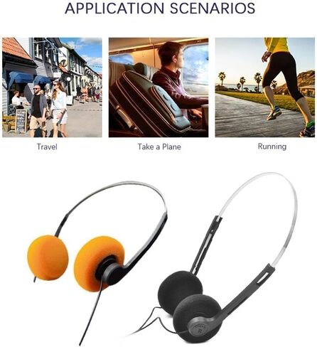 4Pcs Orange Retro Over-Ear Headphone,Vintage Feelings Underwire Headphone,Retro Lightweight Earphones,Hi-Fi Stereo Earphone Headset,Walkman ,for Most Mobile Phones Playback Pevices Headphones Earbud in Saudi Arabia