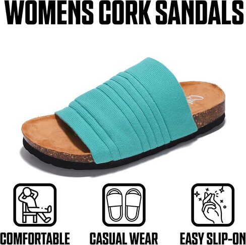Cape Robbin Cali Da Flat Sandals Women, Comfortable Sandals, Slide Sandals Women Dressy, Slip on Sandals Women in Saudi Arabia
