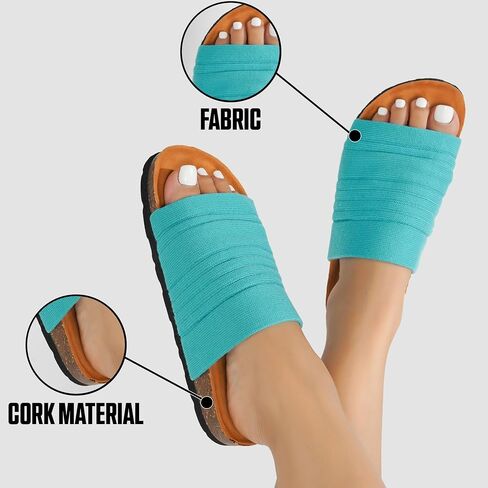 Cape Robbin Cali Da Flat Sandals Women, Comfortable Sandals, Slide Sandals Women Dressy, Slip on Sandals Women in Saudi Arabia