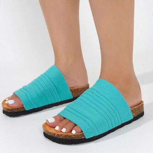Cape Robbin Cali Da Flat Sandals Women, Comfortable Sandals, Slide Sandals Women Dressy, Slip on Sandals Women in Saudi Arabia