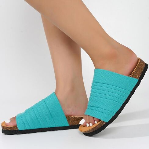 Cape Robbin Cali Da Flat Sandals Women, Comfortable Sandals, Slide Sandals Women Dressy, Slip on Sandals Women in Saudi Arabia