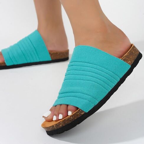 Cape Robbin Cali Da Flat Sandals Women, Comfortable Sandals, Slide Sandals Women Dressy, Slip on Sandals Women in Saudi Arabia