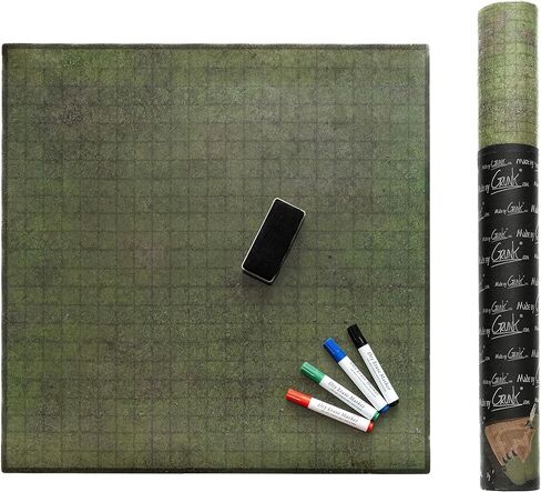 Durable Battlemat – 2 x 2ft Grasslands Battle Mat – Grid DND Mat with Eraser and 4 Dry Erase Pens – Flexible PVC Magnetic Rubber Game Mat for Dungeons and Dragons, RPG Games in Saudi Arabia